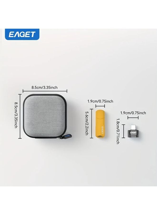 Eaget 16 جيجابايت محرك فلاش USB 2.0 محرك أقراص مصغر متعدد الألوان مع محول USB C وحقيبة تخزين - Image 2
